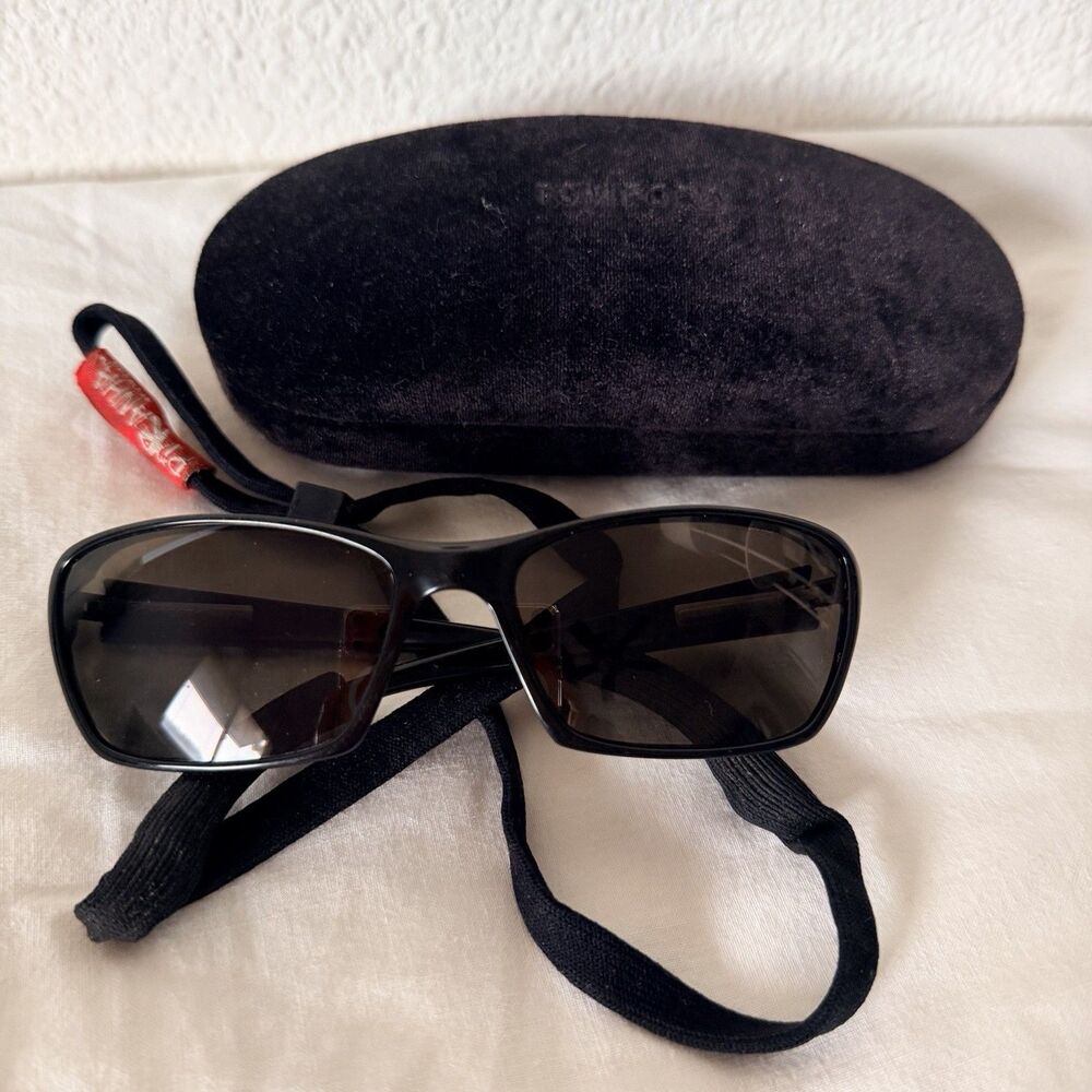 Carrera PAXOS n 14633 CE Sunglasses Black Made in Italy w/ Strap & Tom Ford Case